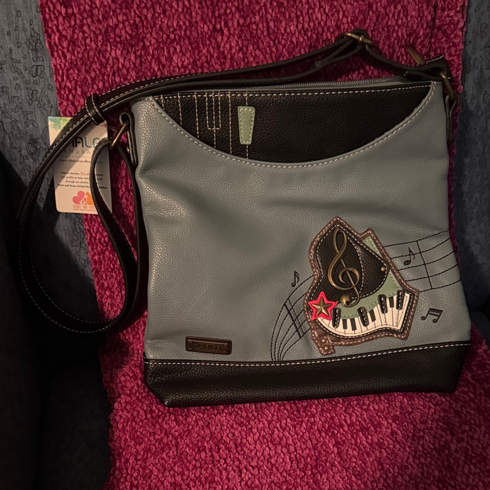 Chala Black and blue Music Crossbody Bag